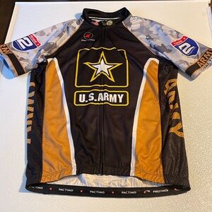 Pactimo U.S. Army Ride 2 Recovery Cycling Biking Short Sleeve Shirt sz L